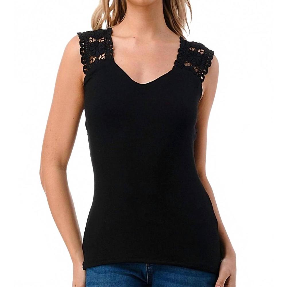 NEW VAVA lacy cami top in black